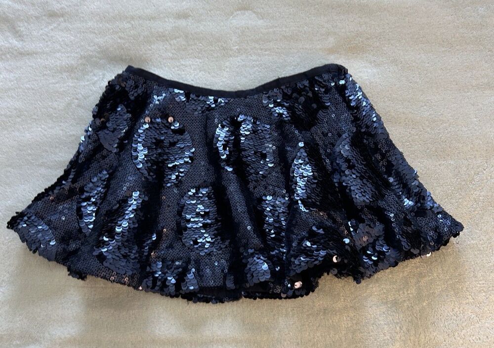 Mini Boden Skirt Size 4 5 ? Navy Blue Sequins Flare Lined